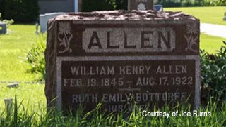 Headstone at Allen Pioneer Cemetery