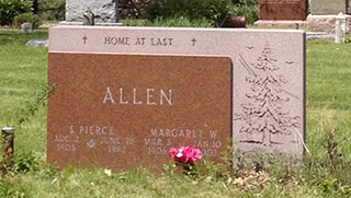 Headstone at Allen Pioneer Cemetery